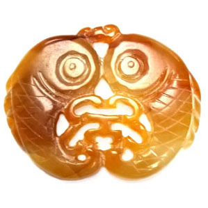HSIU JADE COUPLE FISHS 45X60MM MULTI PENDANT